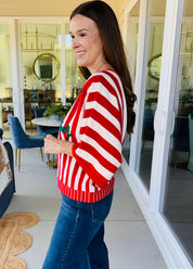 Merry Everything Striped Dolman Sweater