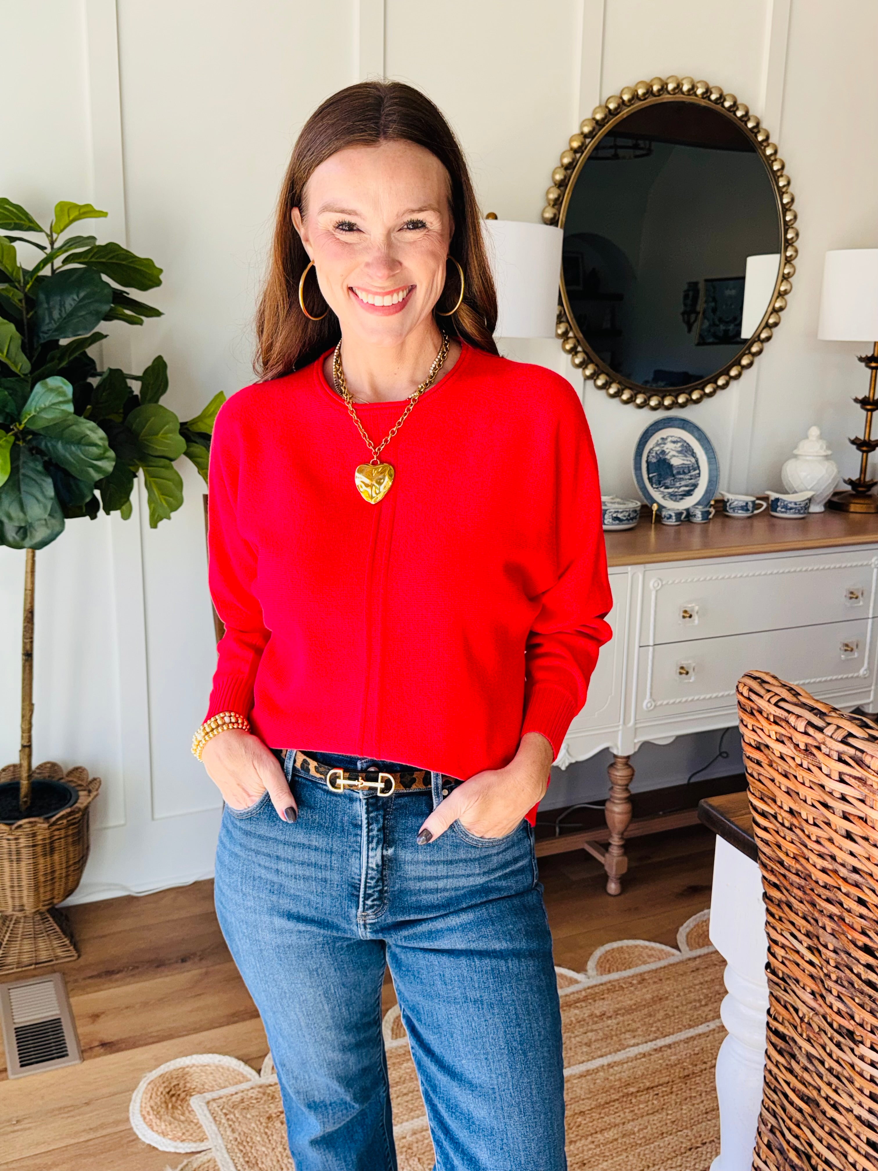 The Tillie Sweater Red