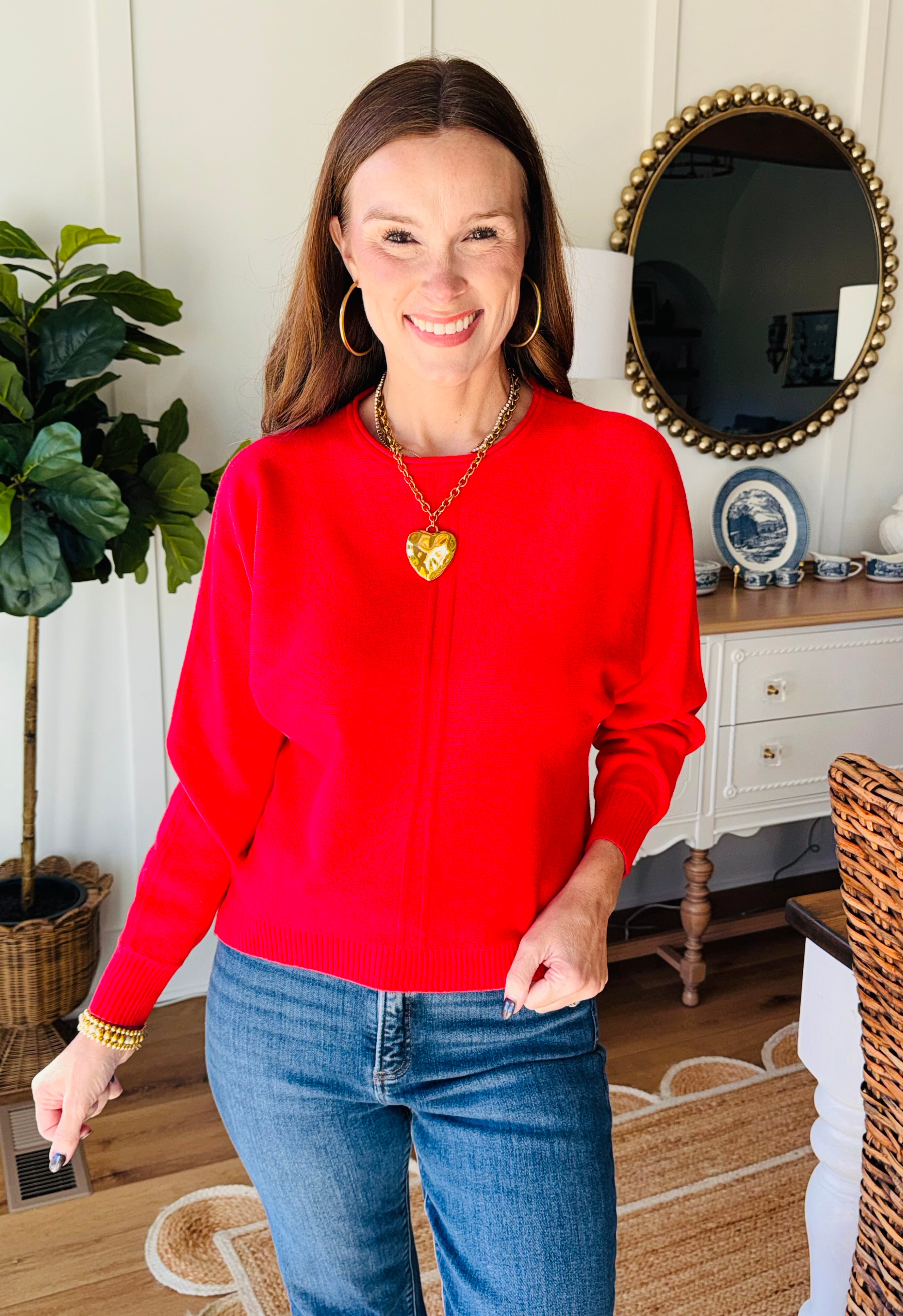 The Tillie Sweater Red