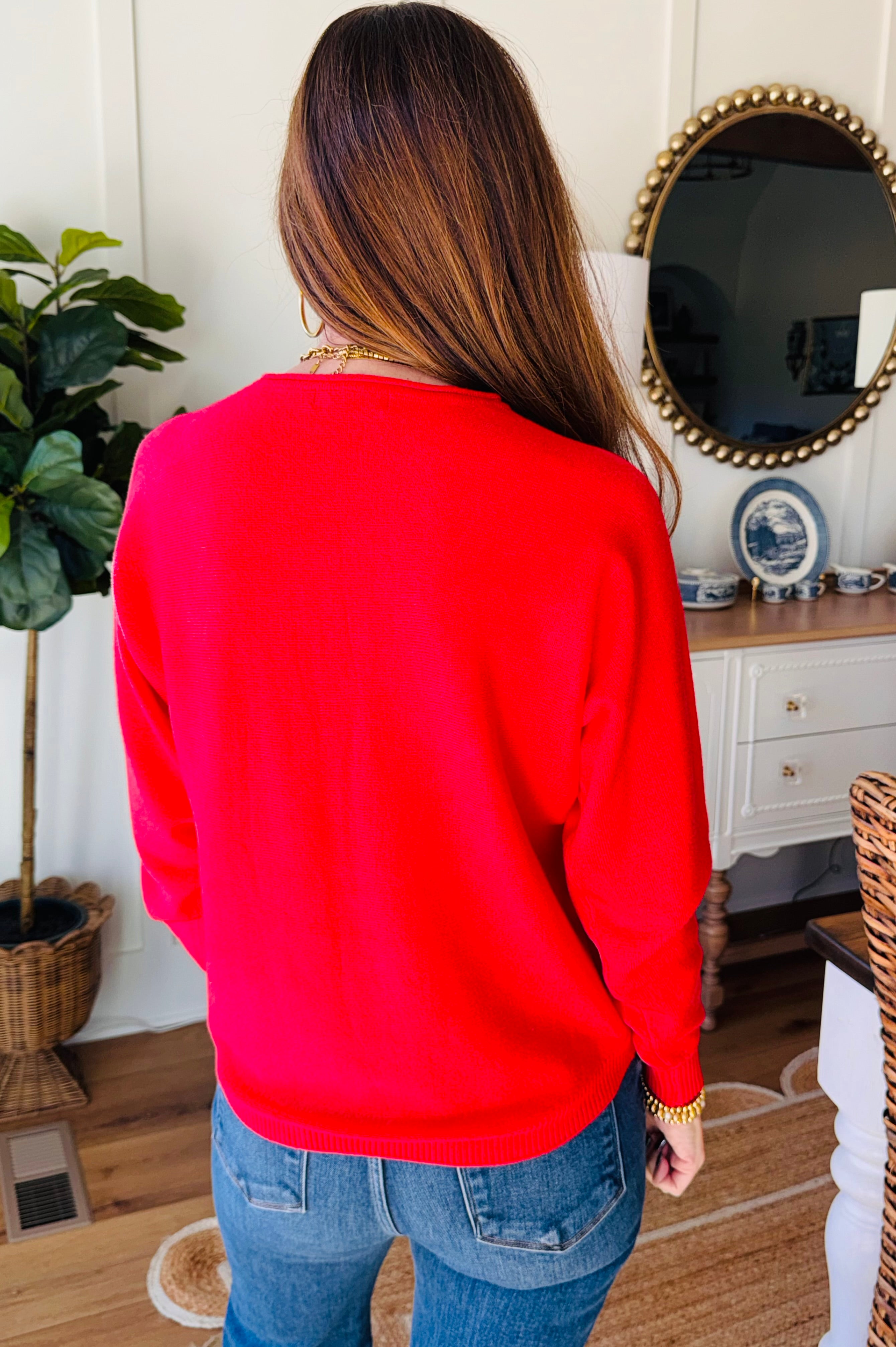 The Tillie Sweater Red