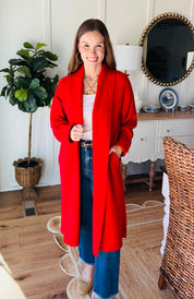 The Lillie Red Duster Cardigan