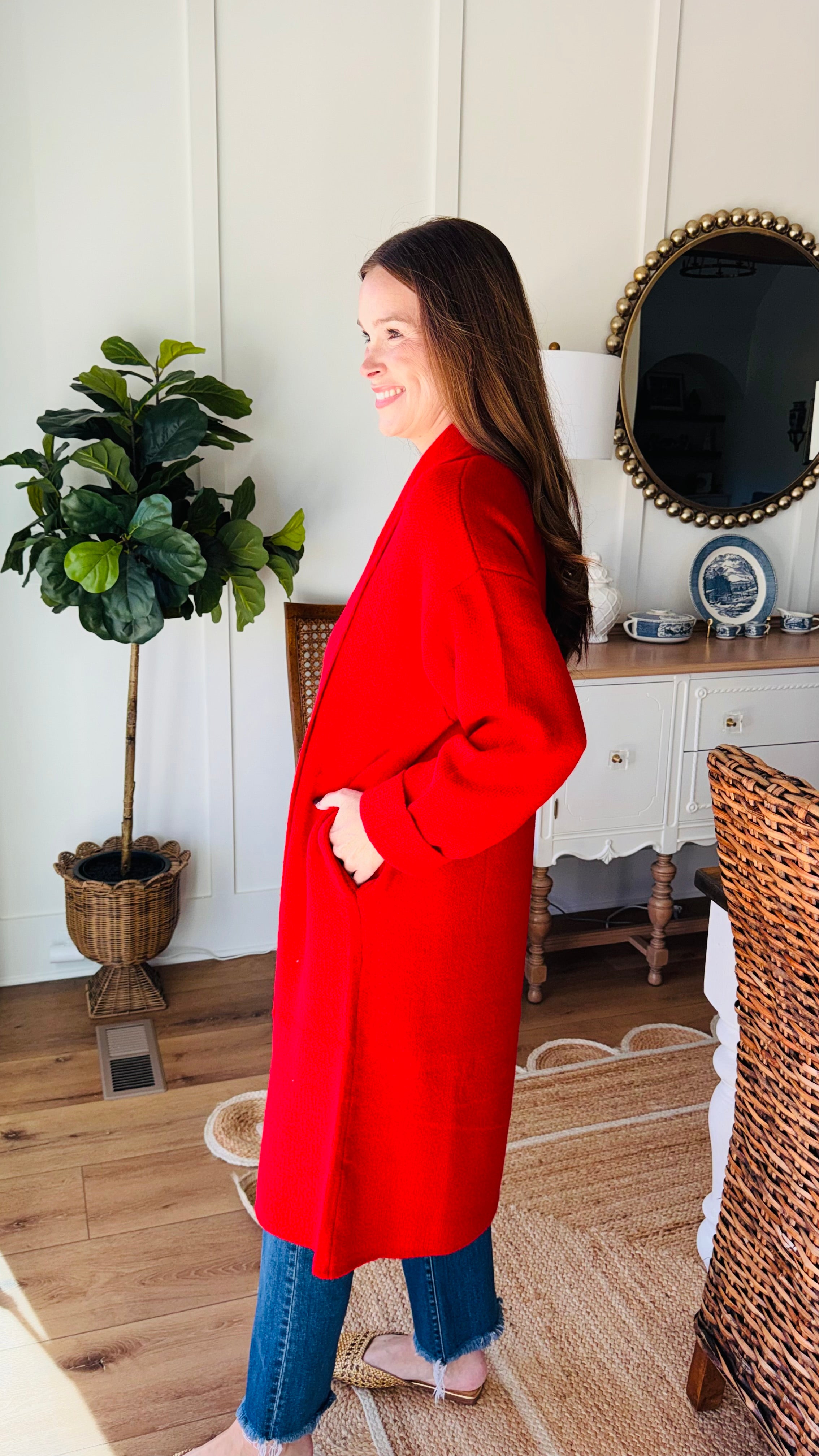 The Lillie Red Duster Cardigan