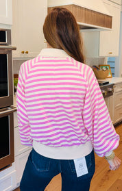The Easton Striped Pullover Pink
