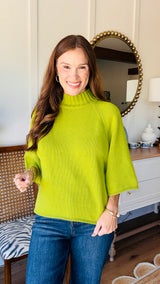The Chartreuse Mock Neck Sweater