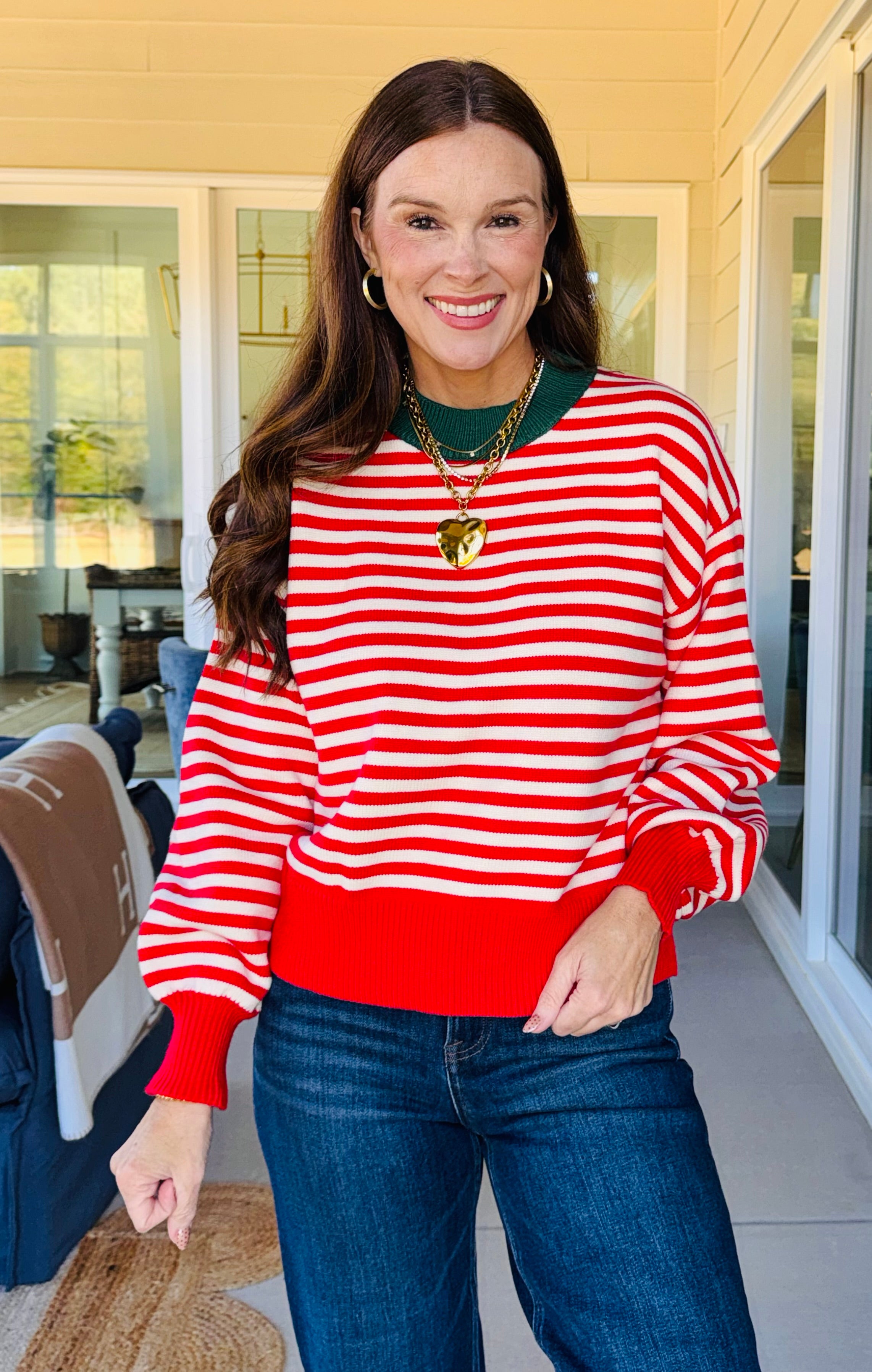 The Landry Striped Red Christmas Sweater