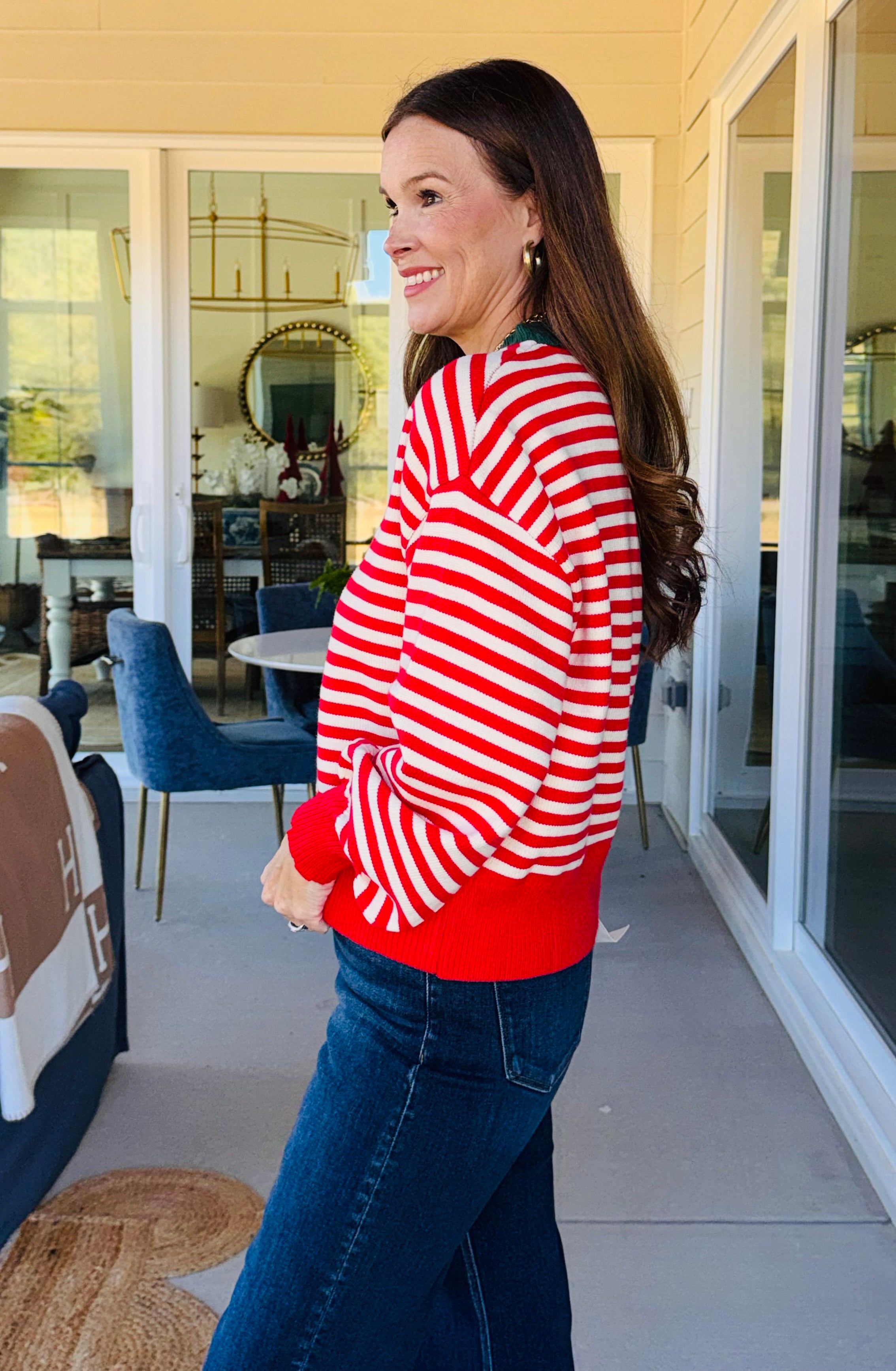 The Landry Striped Red Christmas Sweater