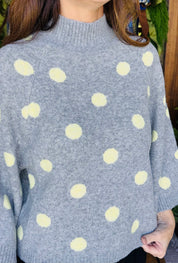 The Greyson Grey Polka Dot Sweater