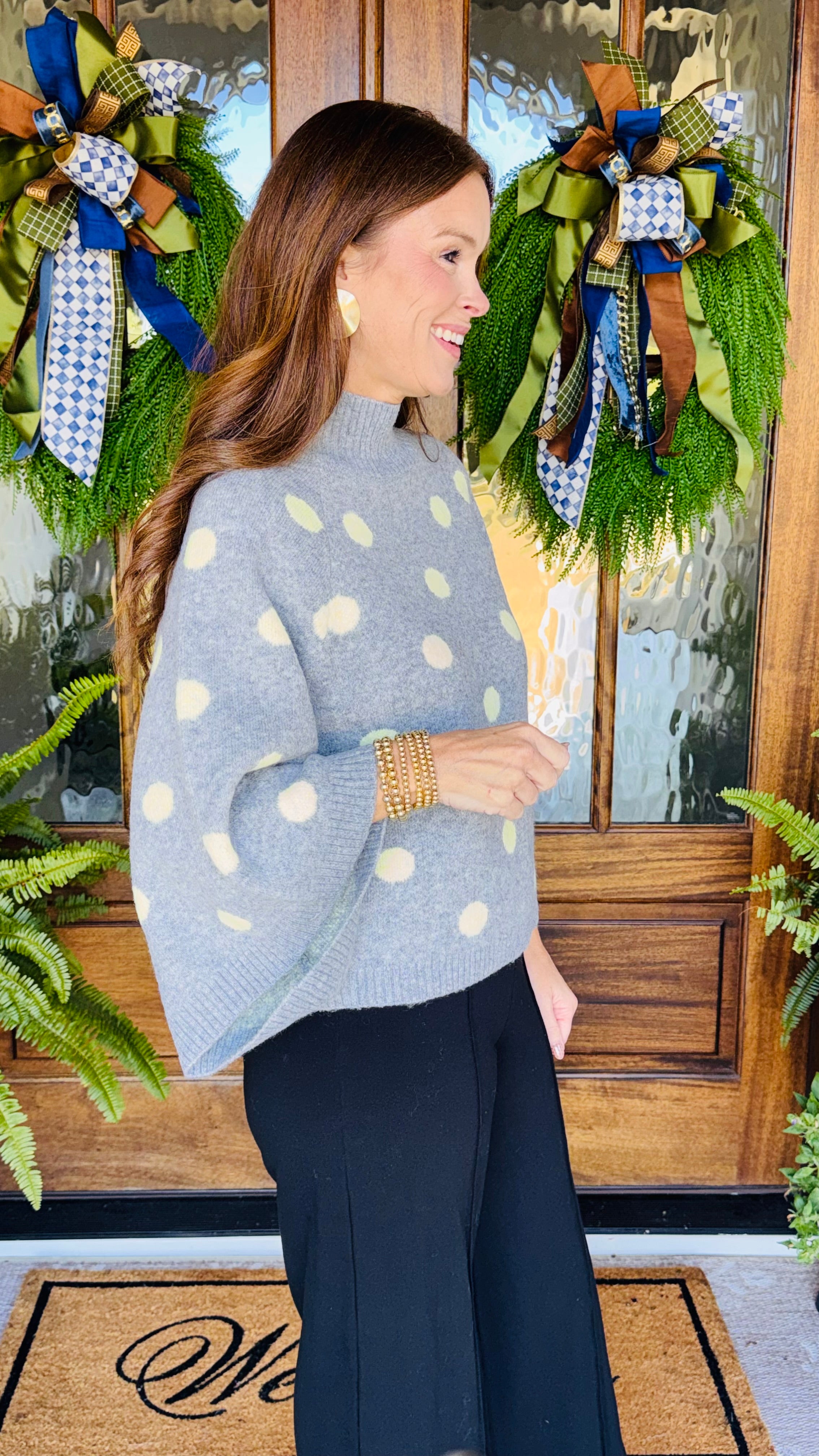 The Greyson Grey Polka Dot Sweater