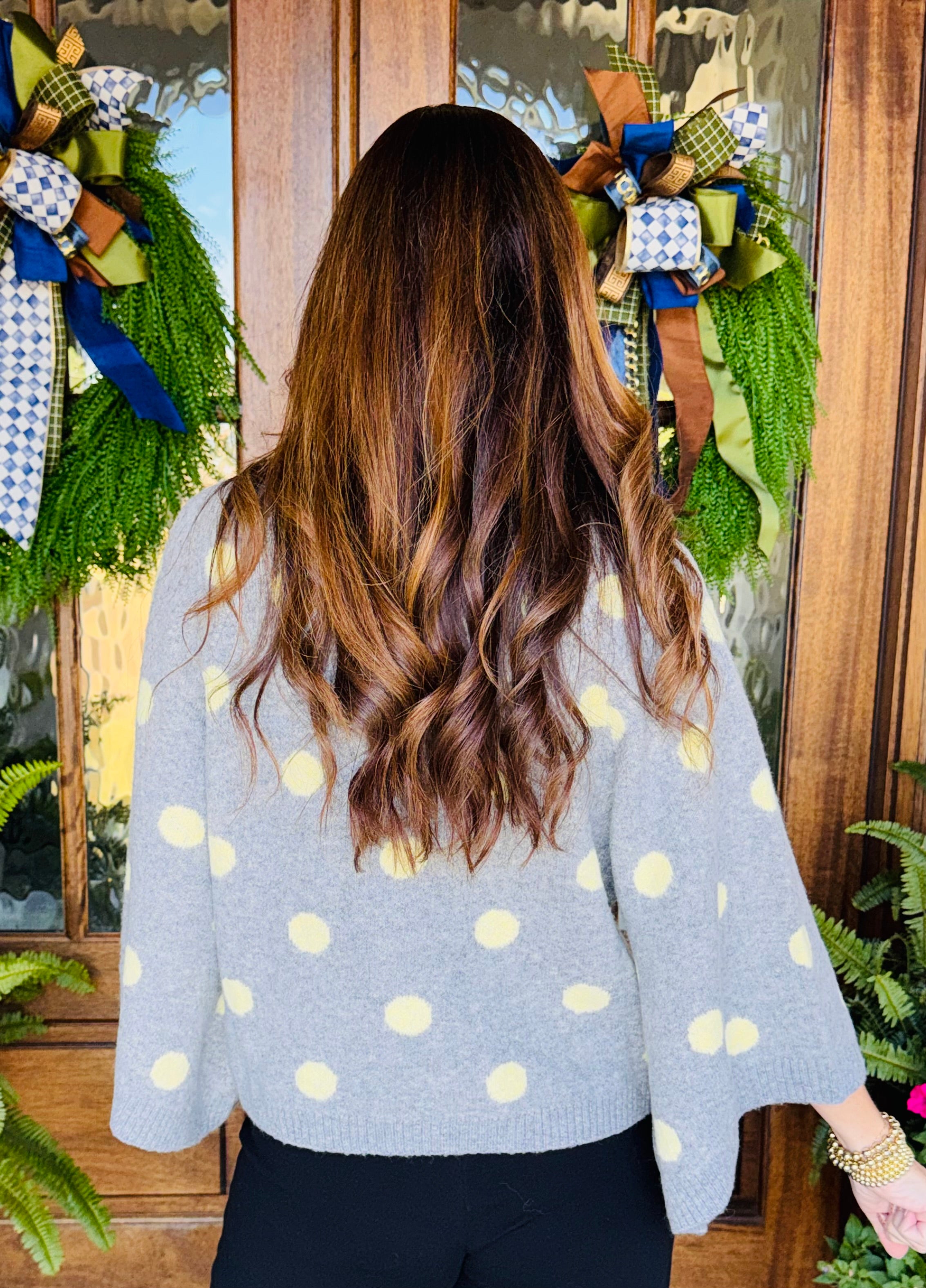 The Greyson Grey Polka Dot Sweater