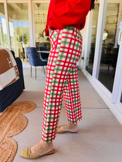 Christmas Stretch Cotton Flare Pants