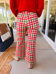Christmas Stretch Cotton Flare Pants