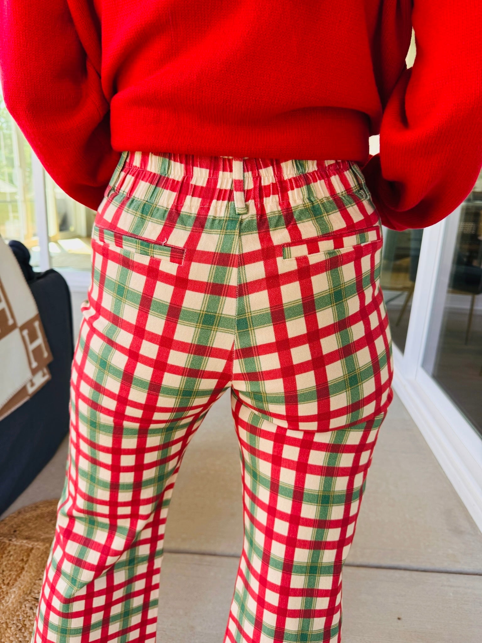 Christmas Stretch Cotton Flare Pants