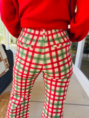 Christmas Stretch Cotton Flare Pants