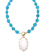 Turquoise Stone Pearl Necklace