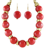 Red and Gold Beaded Necklace