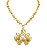 Gold Statement Tassel Pendant Necklace