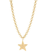Hammered Star Pendant Chain Necklace