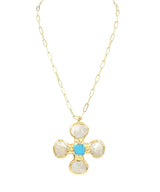 Baroque Pearl & Stone Pendant Necklace