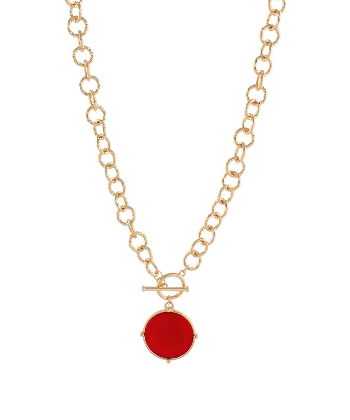 Red Round Stone Necklace
