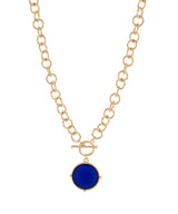 Blue Round Stone Necklace