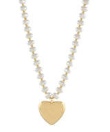 Heart Pendant Oval Pearl Necklace