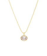 Crystal Oval Pendant Necklace