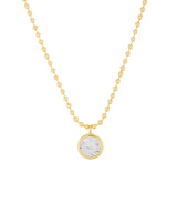 CZ Round Pendant Gold Necklace