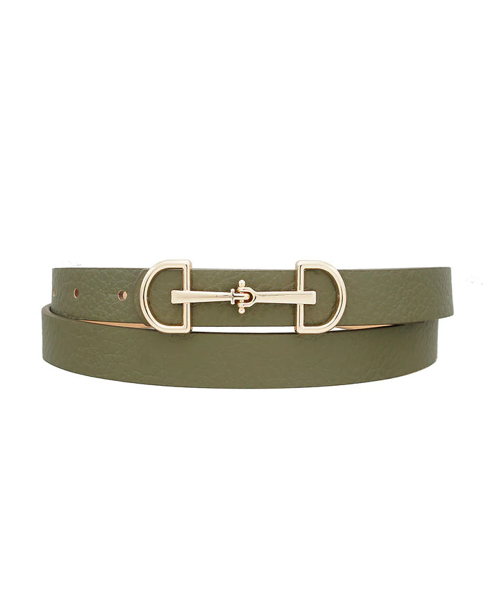 Olive Horsebit Belt
