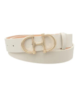 Ecru Lux Horsebit Buckle Belt
