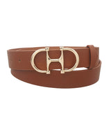 Cognac Lux Horsebit Buckle Belt