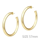 Satin Gold 2.25" Stud Hoop Earring