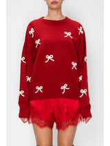 The Bow Peep Sweater Red