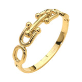 Stainless Steel Bold Link Hinged Bangle Bracelet