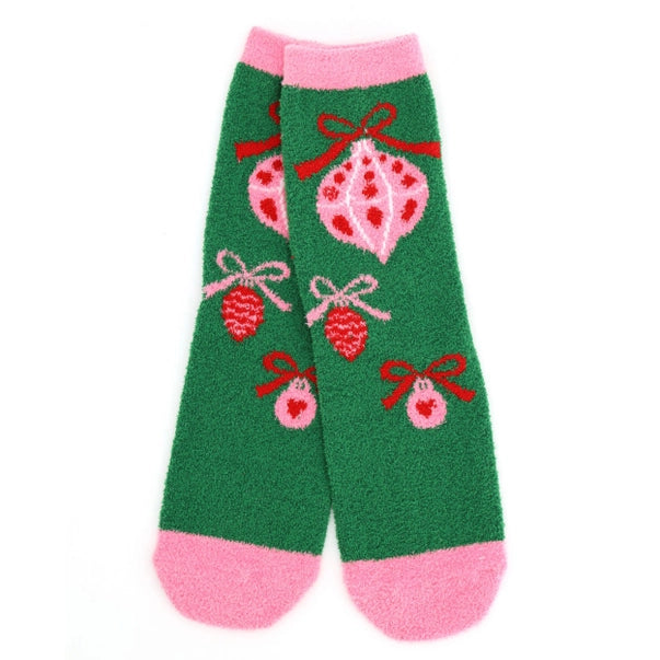 Christmas Ornament Fuzzy Socks