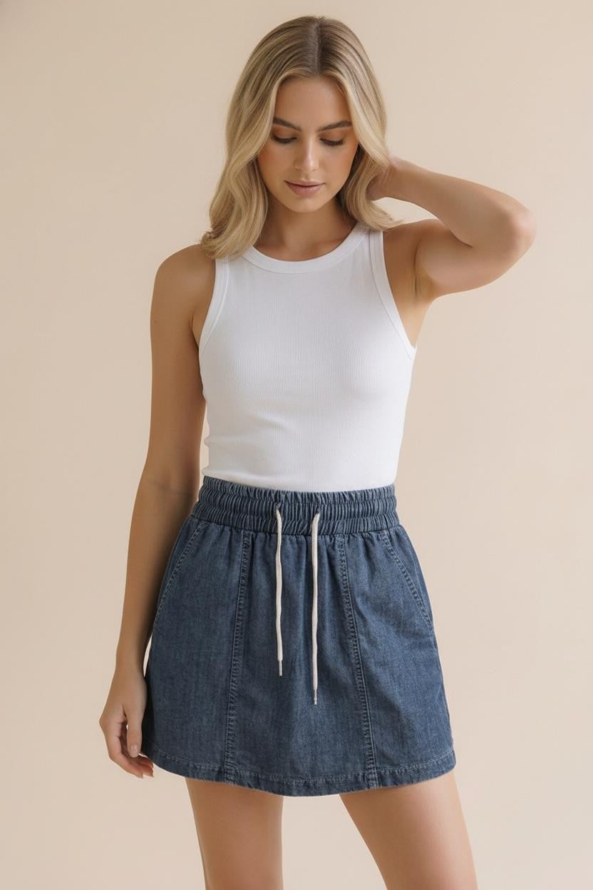 Chambray Skort