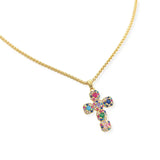 Multi Colored Cross Necklace