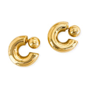 Puffy Gold Hoop Earring