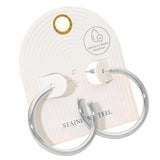 Silver Stainless Steel Classic Hoop Earrings