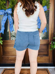 Chambray Skort