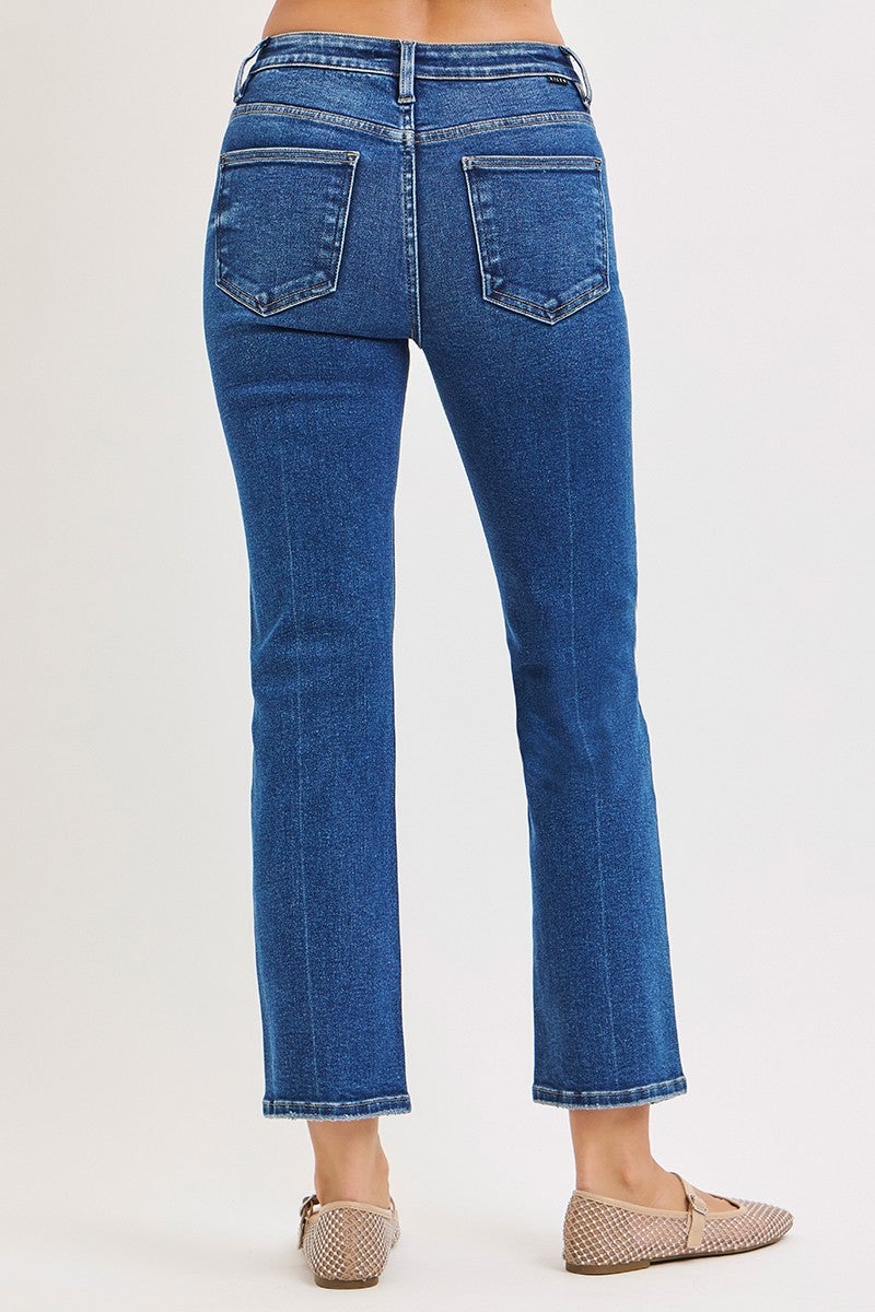 Risen Tummy Control High Rise Crop Straight Jeans