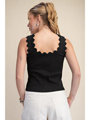 Scalloped Wave Tank Black