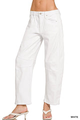 Barrel Leg Denim White