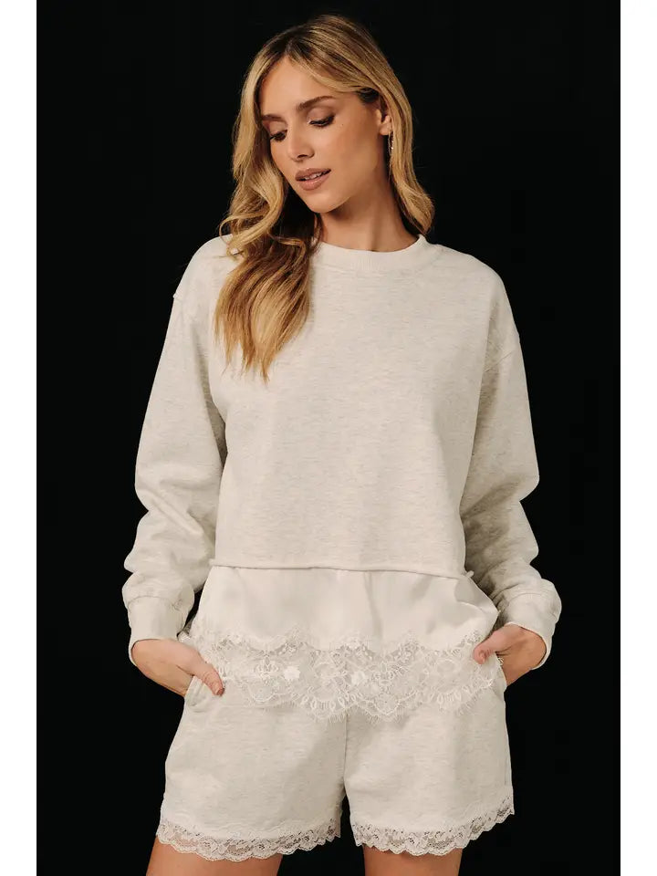 The Signature Lace Grey Sweatshirt