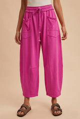 Barrel Fit Utility Knit Pants Pink