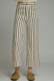 Black Vertical Striped Pants
