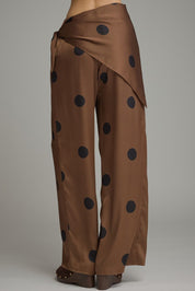 The Added Touch Brown Polka Dot Pants