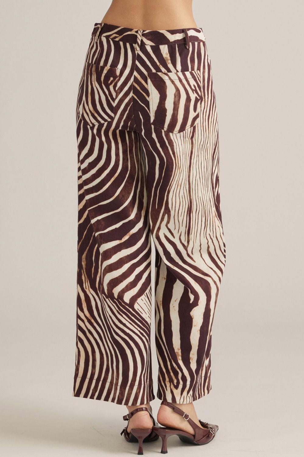 Zebra Print Front Pocket Pants