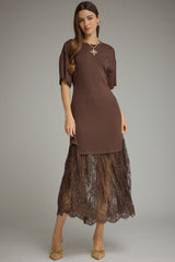 The Stella Lace Dress Brown