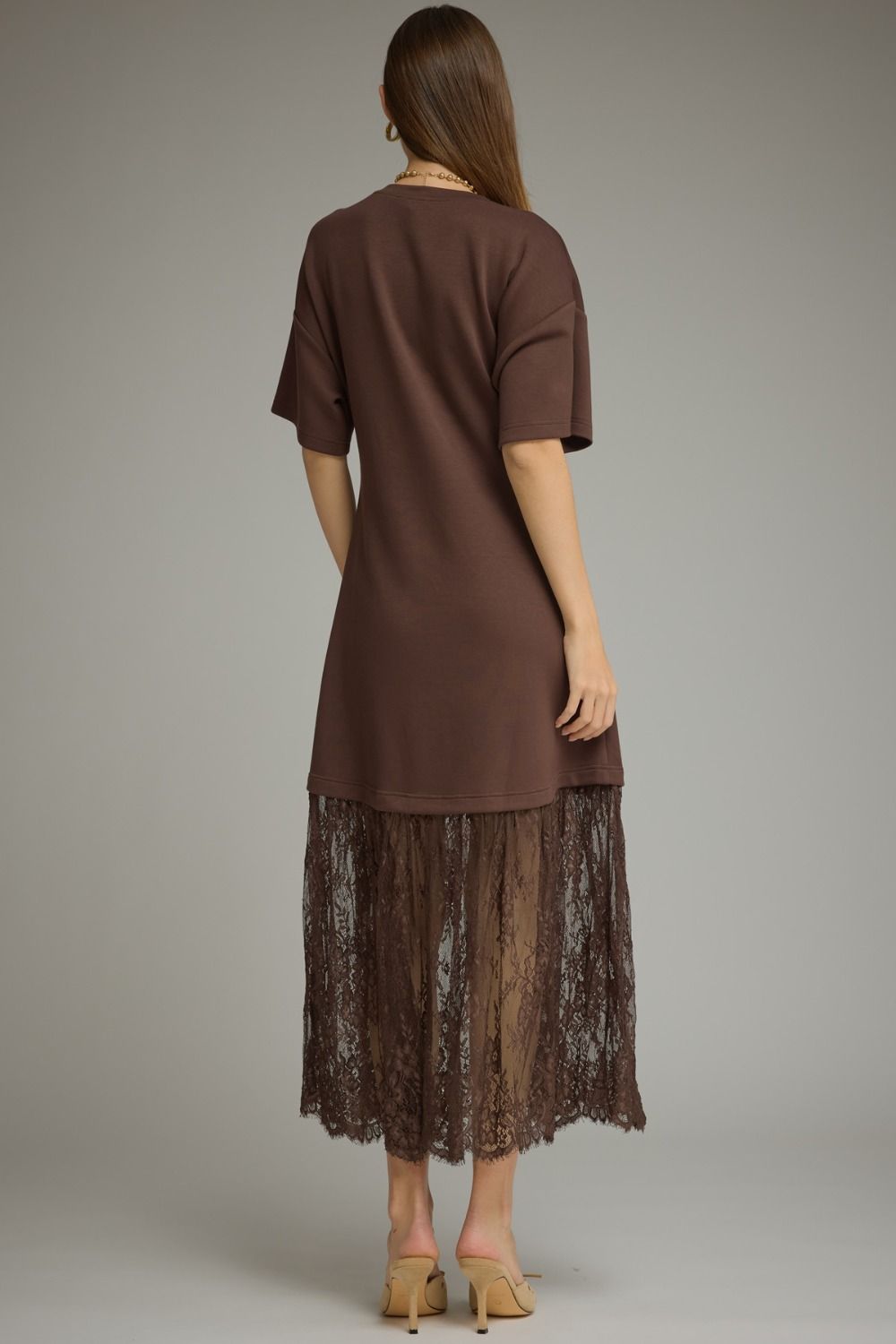 The Stella Lace Dress Brown