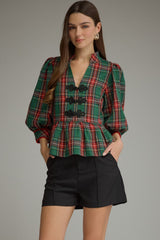 The Nutcracker Green Plaid Top
